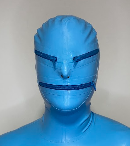 Celestial Blue Full Enclosure Latex Catsuit - Afbeelding 3