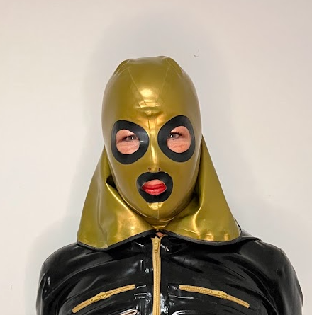Black & Gold Inflatable Double-Layer Hood - Image 2