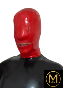 Shiny Red Latex Hood – Full Enclosure with Zippers